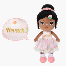 Load image into Gallery viewer, Personalized Deep Skin Tone Plush Pink Strawberry Doll + Backpack