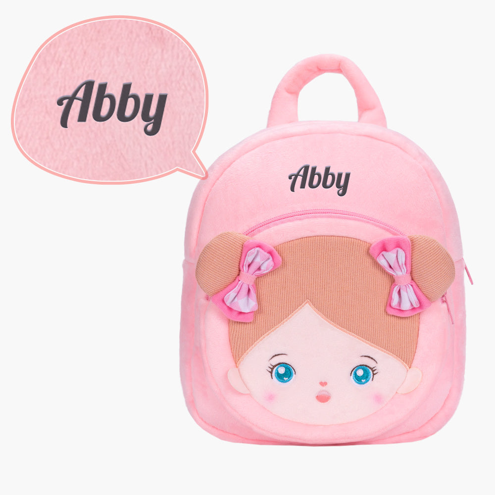 Personalized Blue Eyes Girl Doll + Backpack