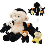 Capuchin Monkey Plush Stuffed Animal with 4 Babies