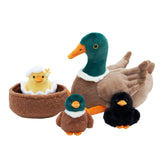 Mallard Duck Plush Stuffed Animal With 3 Ducklings