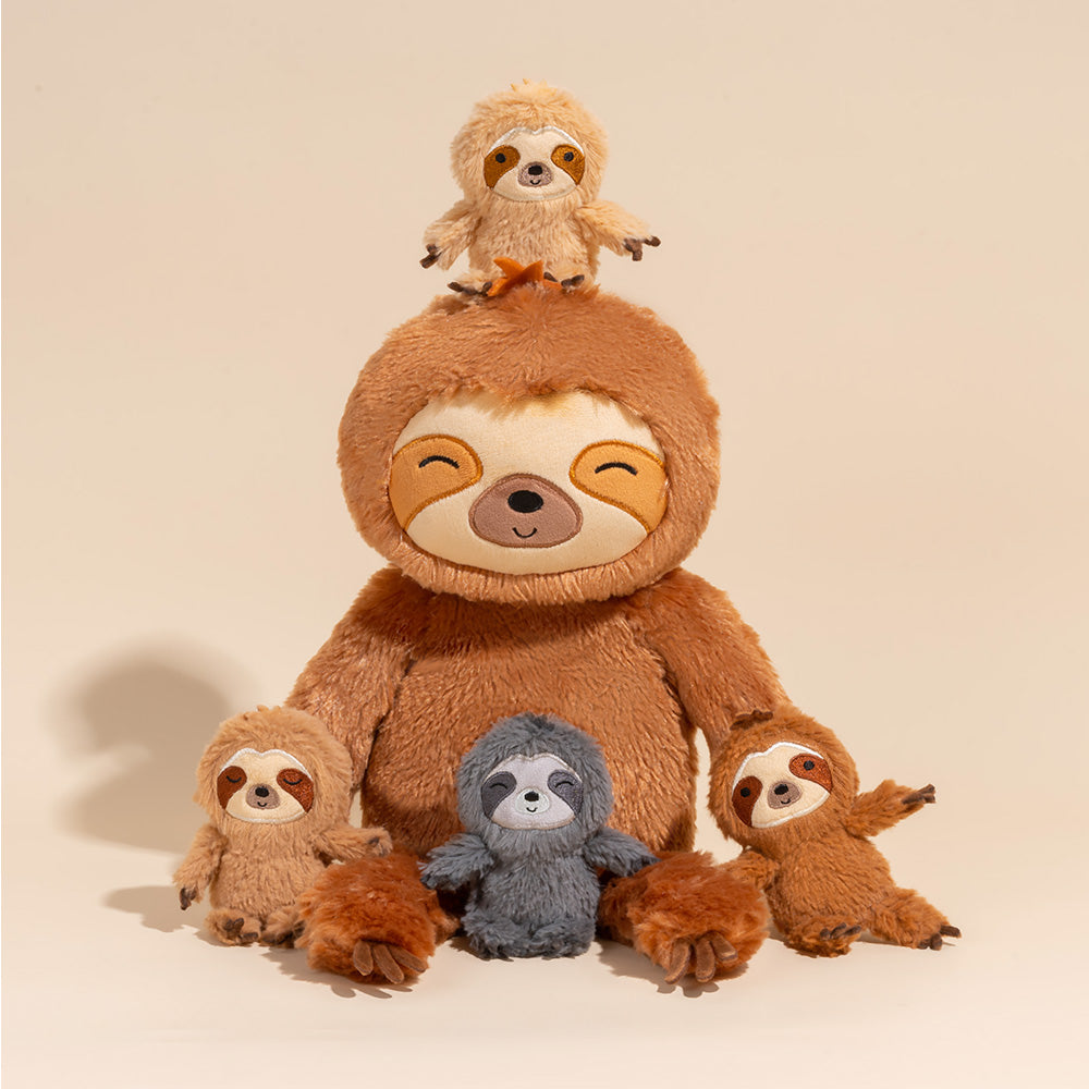 19" Sloth Stuffed Animal with 4 Babies Sloth Inside