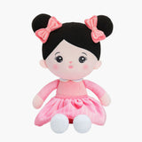 Personalized Pink Dress & Black Hair Doll