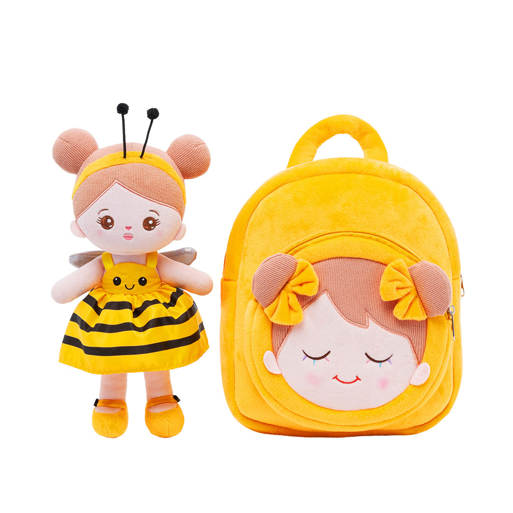 Personalized Yellow Bee Girl and Backpack