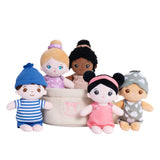 Basket of 5 Diversity Dolls Multi-Ethnic 8'' Multicultural Sensory Plush Dolls