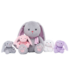 Load image into Gallery viewer, 11&quot; Rabbit Stuffed Animal with 4 Babies Bunny Inside