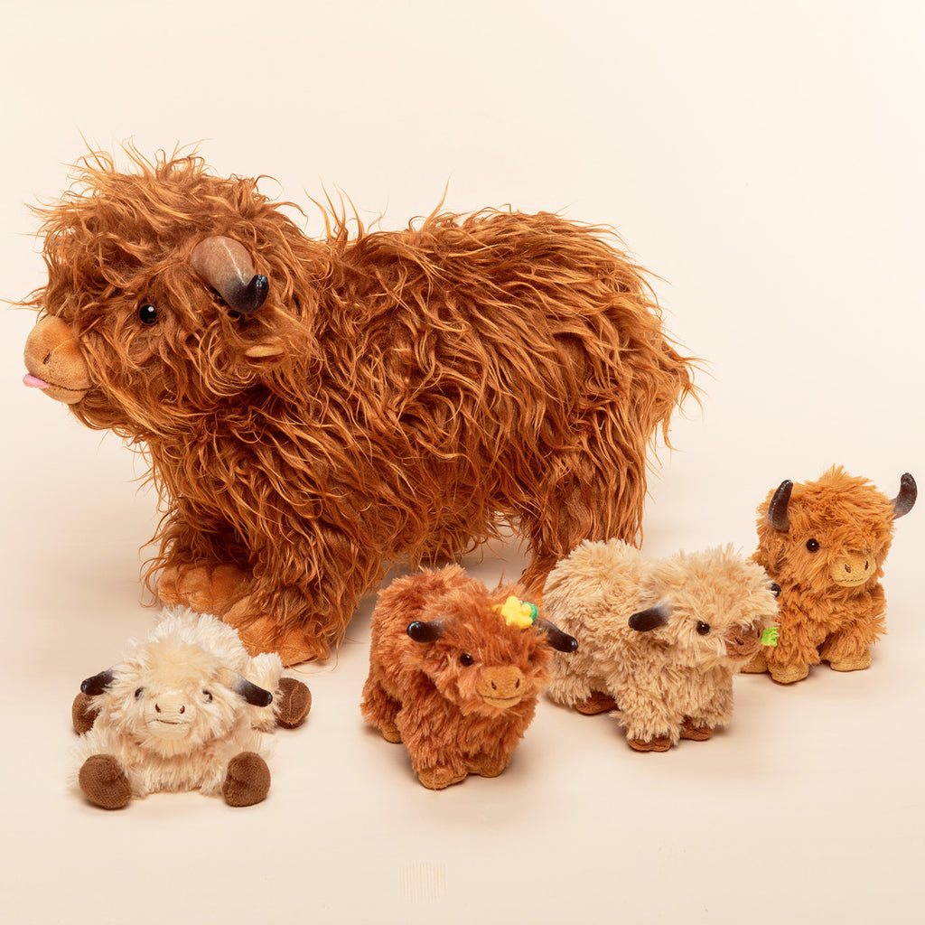 Scottish Highland Cow Cattle Stuffed Animal with 4 Babies Inside