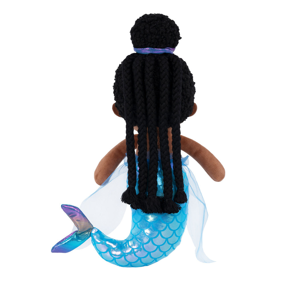 Personalized Deep Skin Tone Fantasy Mermaid Plush Baby Girl Doll