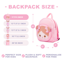 Load image into Gallery viewer, Personalized Red Dress Deep Skin Girl Doll + Backpack