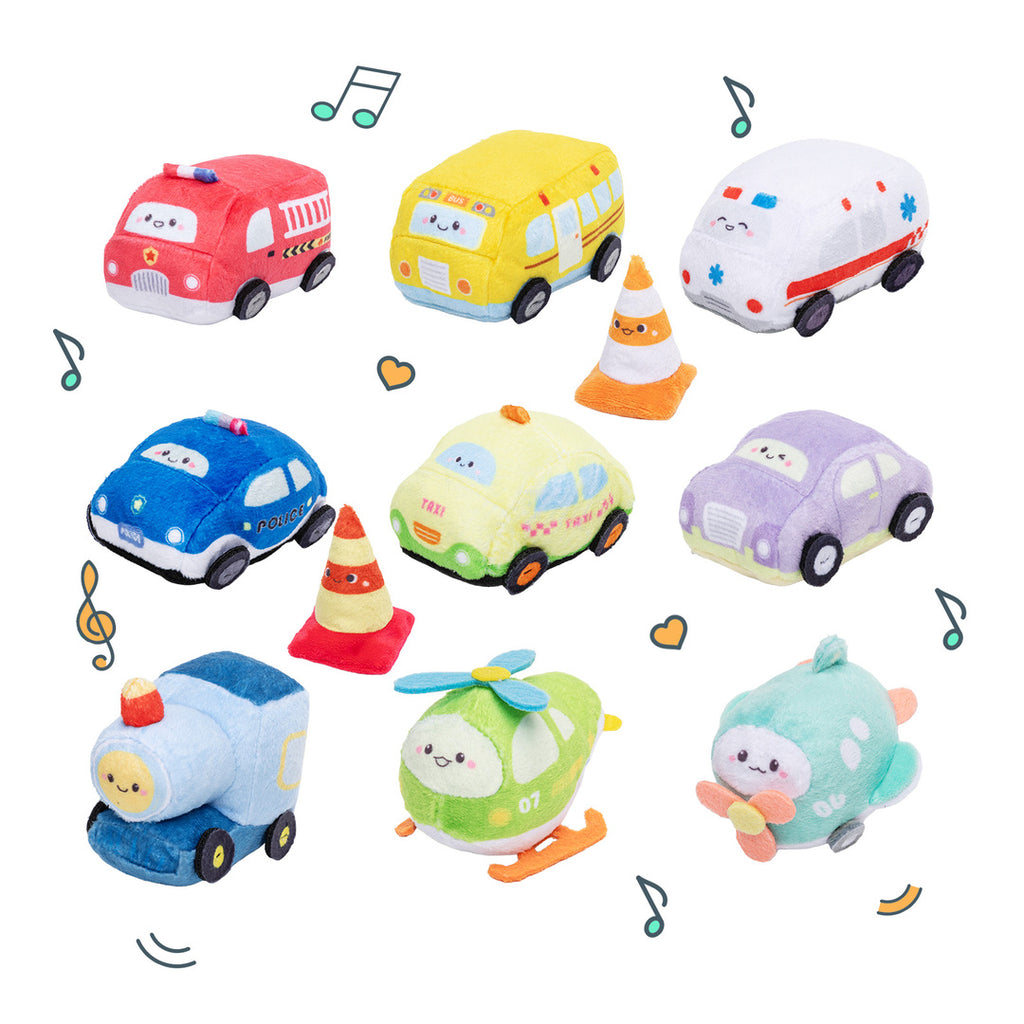 Personalized Baby's First Cars Sensory Toy Plush Playset