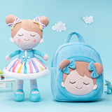 Personalized Rainbow Doll and Backpack