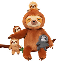 Load image into Gallery viewer, 19&quot; Sloth Stuffed Animal with 4 Babies Sloth Inside