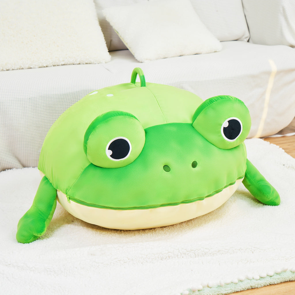 Ball Shaped Frog Children's Toy Storage Bean Bag Chair Cover