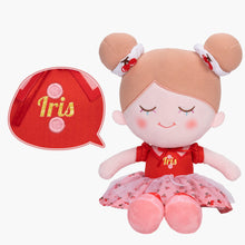 Load image into Gallery viewer, Personalized Iris Red Cherry Girl Doll + Backpack