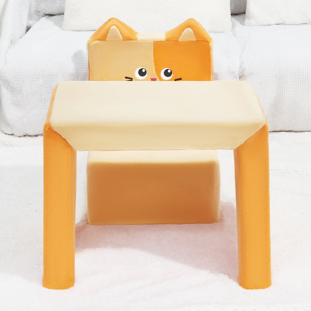 2 in 1 Cute Cat Children Sofa Couch and Desk