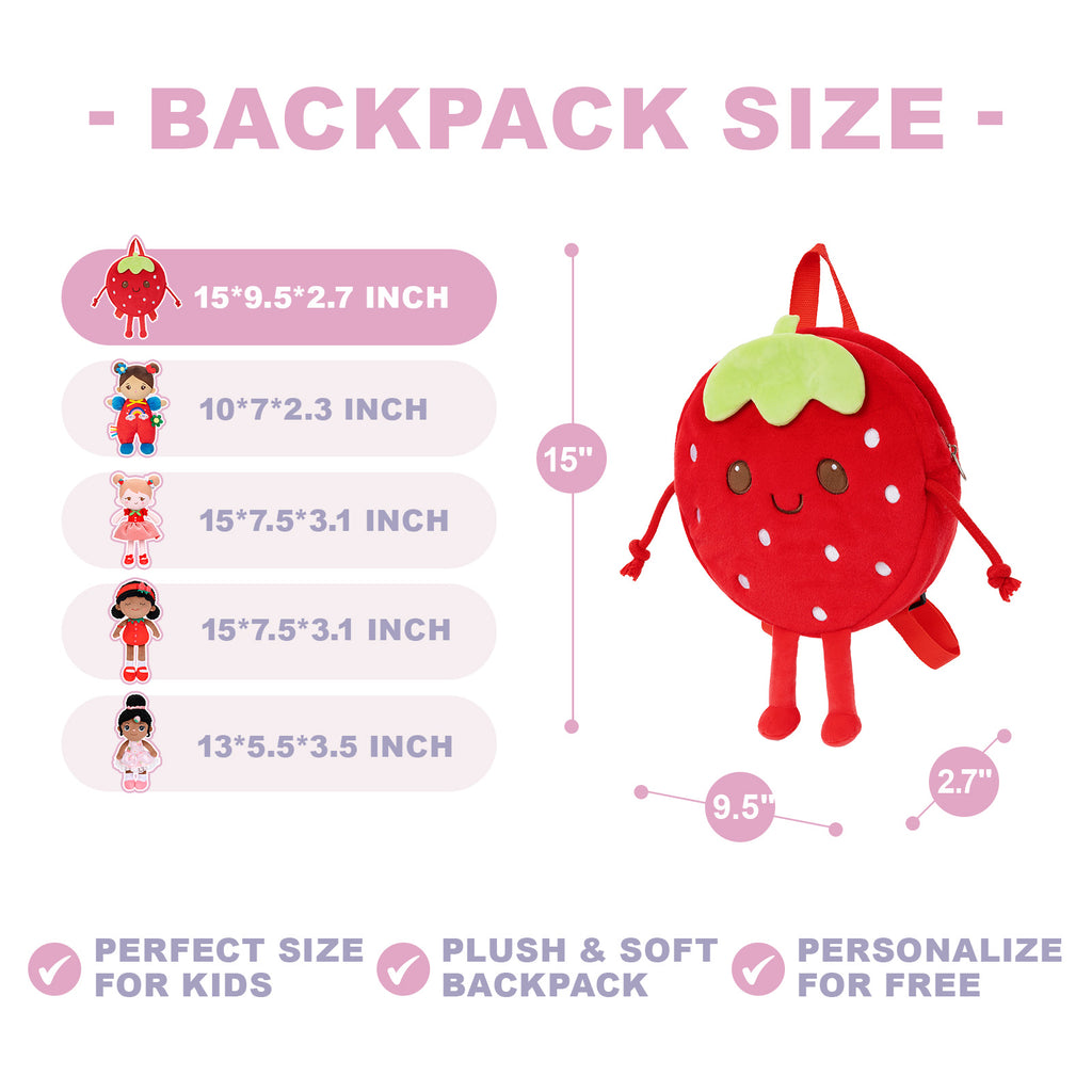 Personalized Cute Strawberry Plush Backpack