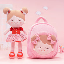 Load image into Gallery viewer, Personalized Iris Red Cherry Girl Doll + Backpack