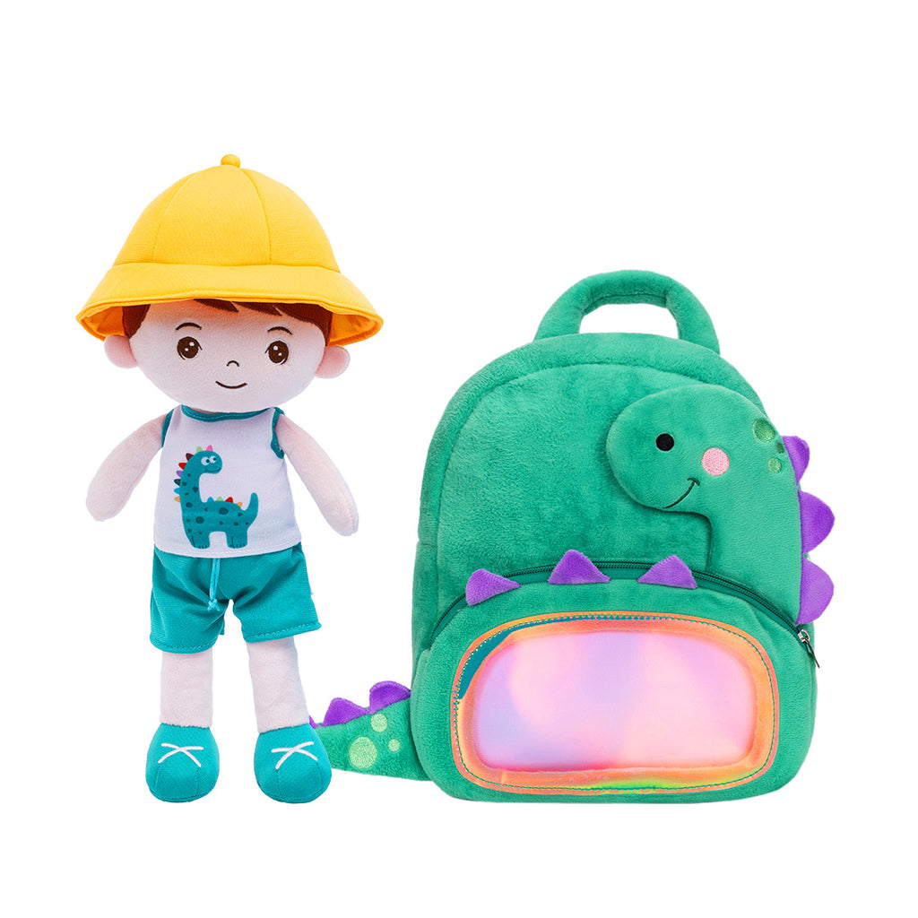 Personalized Summer Boy Plush Baby Boy Doll + Backpack