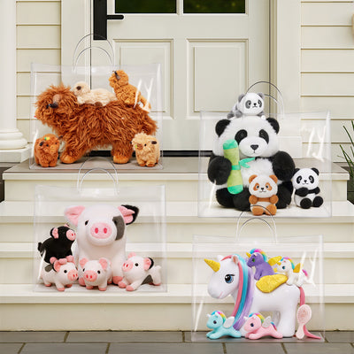 Ouozzz Plush Stuffed Animal Family with Clear Gift Bag