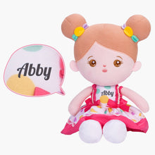 Load image into Gallery viewer, Personalized Pink Dot Girl Doll + Backpack