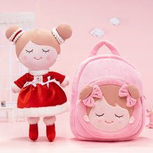 Load image into Gallery viewer, Personalized Iris Red Dress Girl Doll and Backpack