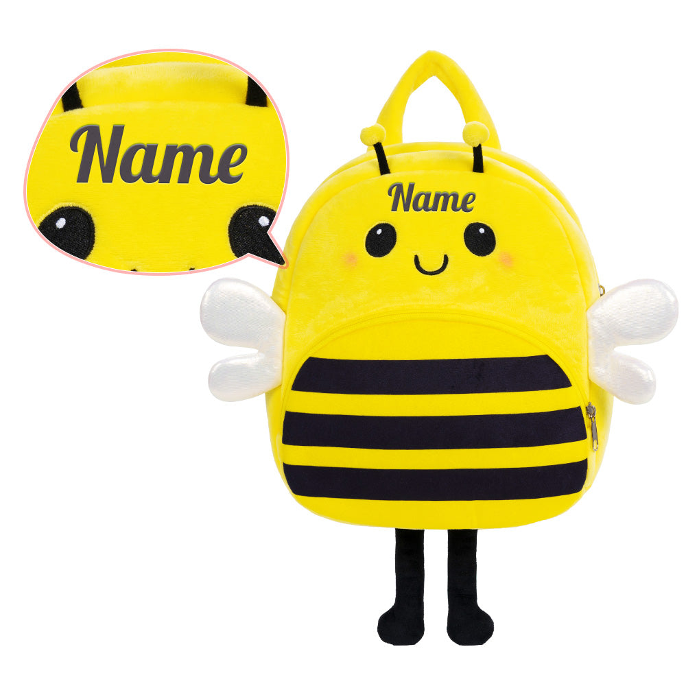 Personalized Yellow Bee Plush Baby Girl Doll + Bee Backpack