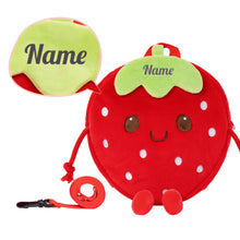 Load image into Gallery viewer, Personalized Cute Strawberry Plush Backpack