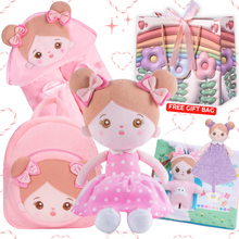 Load image into Gallery viewer, Personalized Doll, Backpack, Blanket and Cloth Book Bundle for 0-4 Years Old