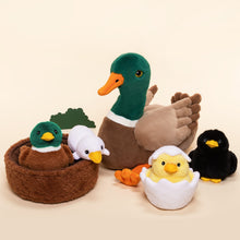 Load image into Gallery viewer, Mallard Dabbling Duck Plush Stuffed With 4 Ducklings in Nest - Pre Order