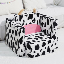 Load image into Gallery viewer, 2 In 1 Cute Dairy Cow Pattern Children Sofa Couch and Desk