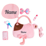 Personalized Baby's First Purse Makeup Bag Plush Sensory Toy Set