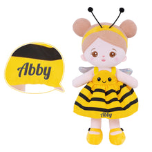 Load image into Gallery viewer, Personalized Yellow Bee Plush Baby Girl Doll