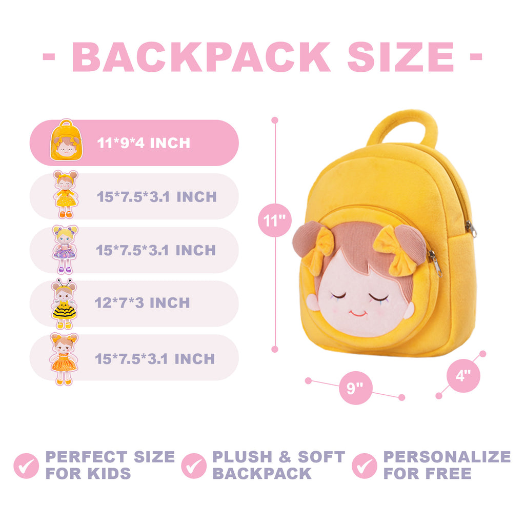 Personalized Becky Orange Girl Doll + Backpack