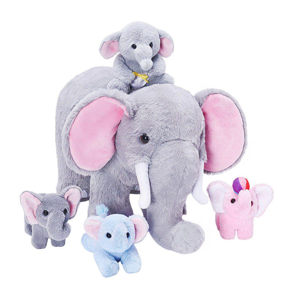 Plush Stuffed Animal Mommy with 4 Babies - 8 Themes