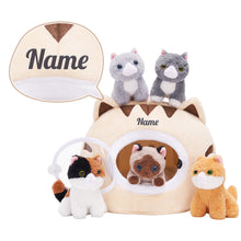 Load image into Gallery viewer, Personalized Cute Plush Cat House Toy Set with 5 Kittens