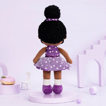 Load image into Gallery viewer, Personalized Deep Skin Tone Plush Doll Purple Nevaeh