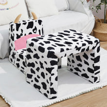 Load image into Gallery viewer, 2 In 1 Cute Dairy Cow Pattern Children Sofa Couch and Desk