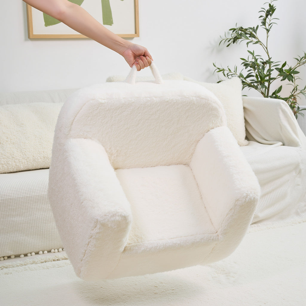 Cream White Cashmere Sofa Chair for Children