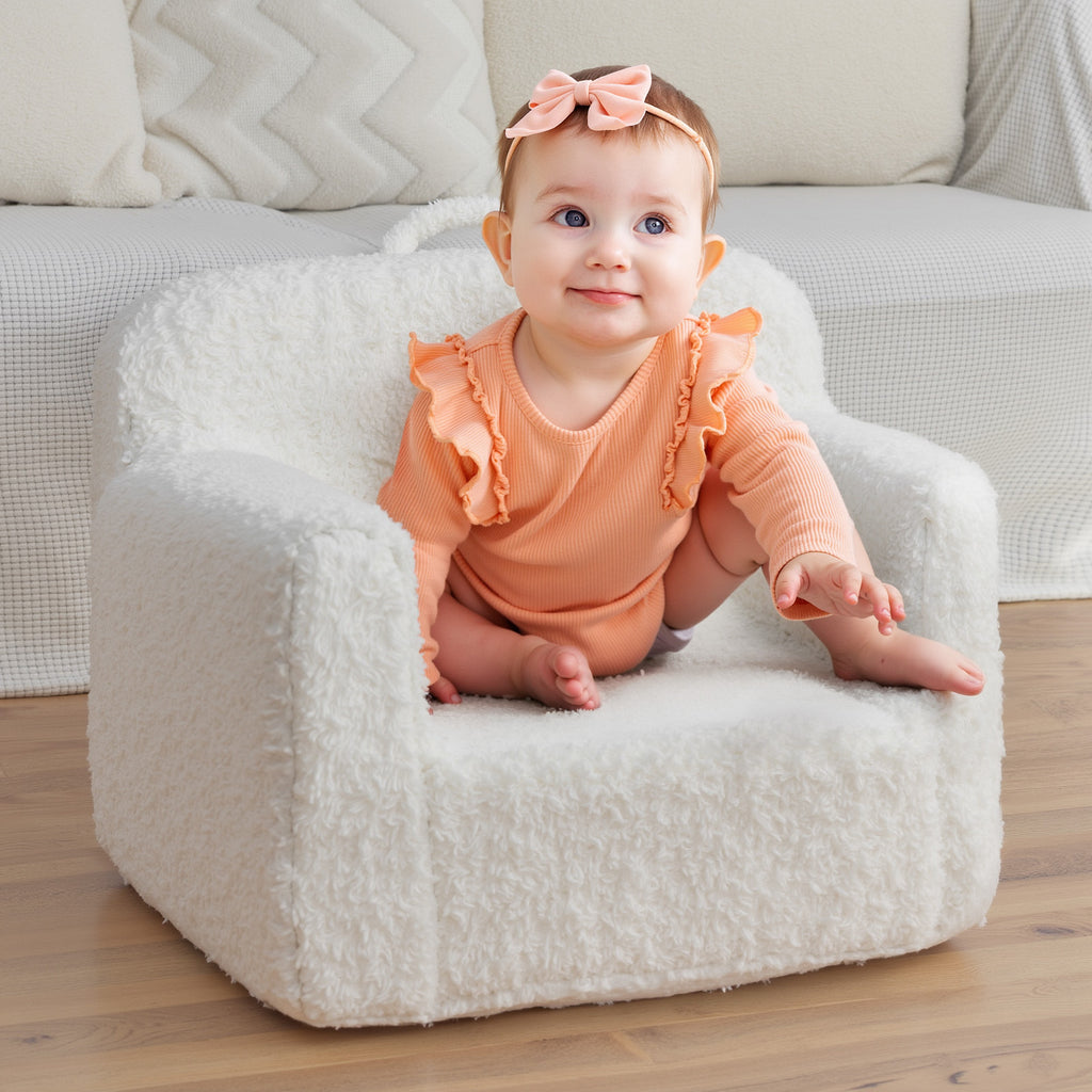 Cream White Cashmere Sofa Chair for Children