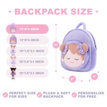 Load image into Gallery viewer, Personalized Light Purple Doll and Backpack