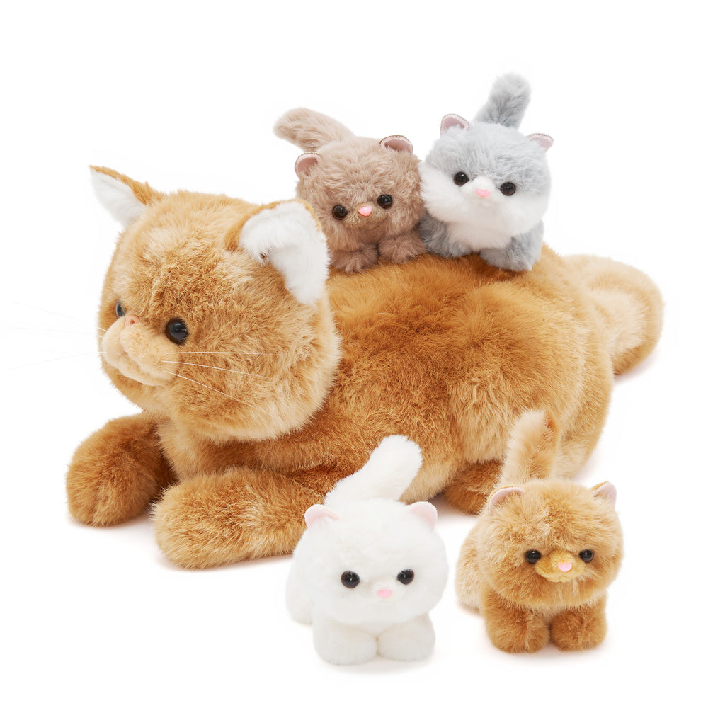 Cat Plush Stuffed Animal with 4 Babies