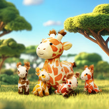 Load image into Gallery viewer, Giraffe Mommy with 4 Babies Plush Stuffed Animal Set