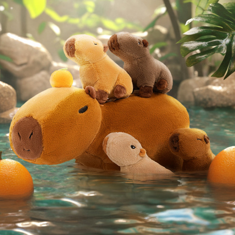 Capybara Stuffed Animal with 4 Babies Capybara Inside