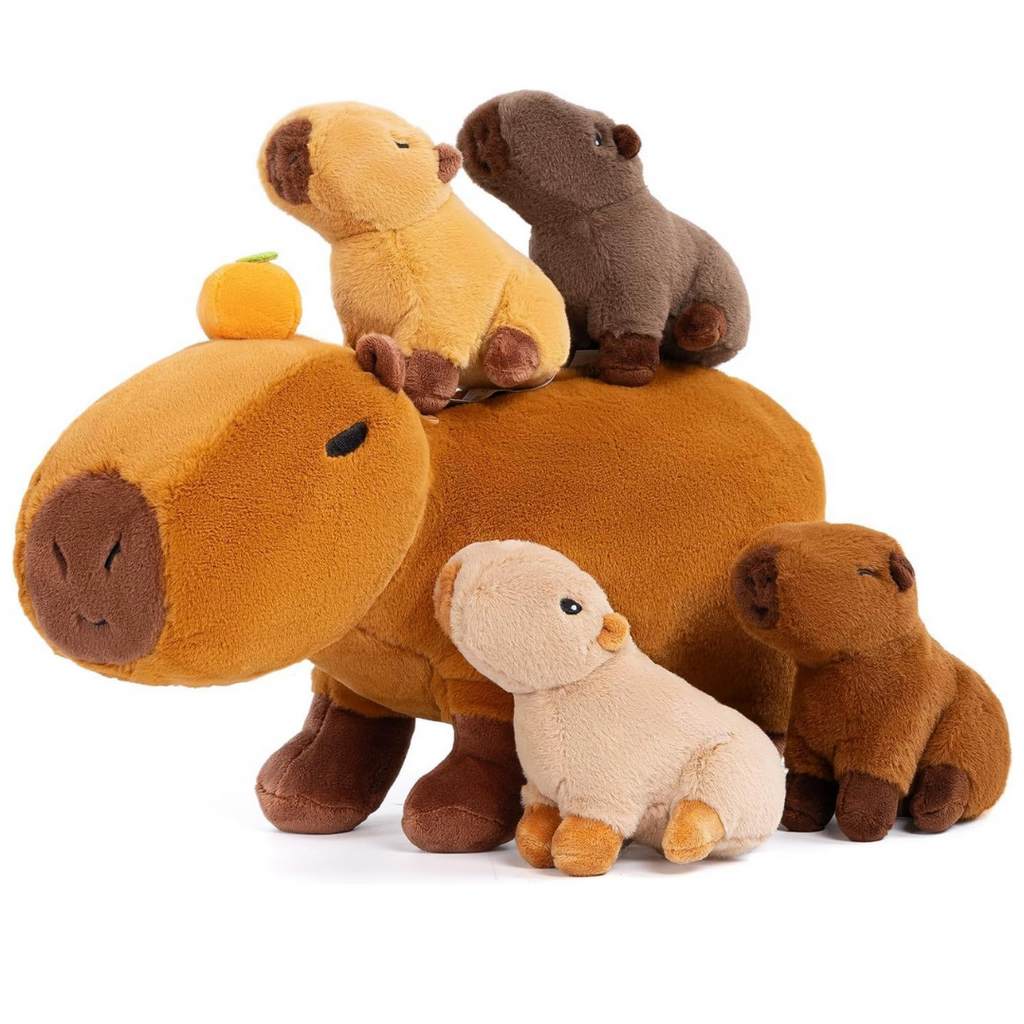 Capybara Stuffed Animal with 4 Babies Capybara Inside