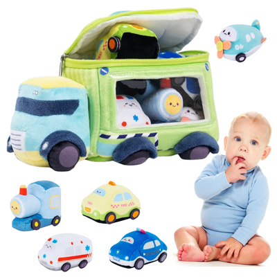 Plush Stuffed Truck Toy Set for Baby 0-2 Years Old