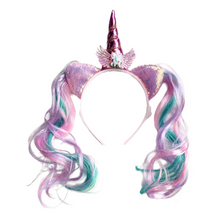 Load image into Gallery viewer, Rapunzelcorn Rainbow Hair Unicorn Mommy Stuffed Animal with 4 Babies Unicorn Inside