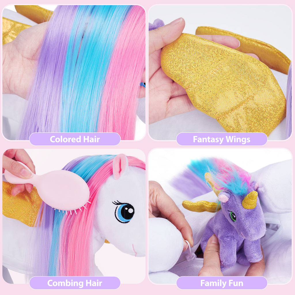 Plush Stuffed Animal Mommy with 4 Babies - 8 Themes