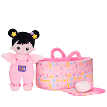 Load image into Gallery viewer, Personalized Black Hair Mini Plush Rag Baby Doll &amp; Gift Set