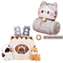 Load image into Gallery viewer, Personalized Cute Plush Cat House Toy Set with 5 Kittens