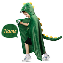 Load image into Gallery viewer, Name Personalized Dinosaur Hooded Blanket