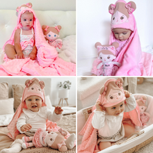 Load image into Gallery viewer, Personalized Baby Hooded Blanket 39 * 35 Inch - 4 Types